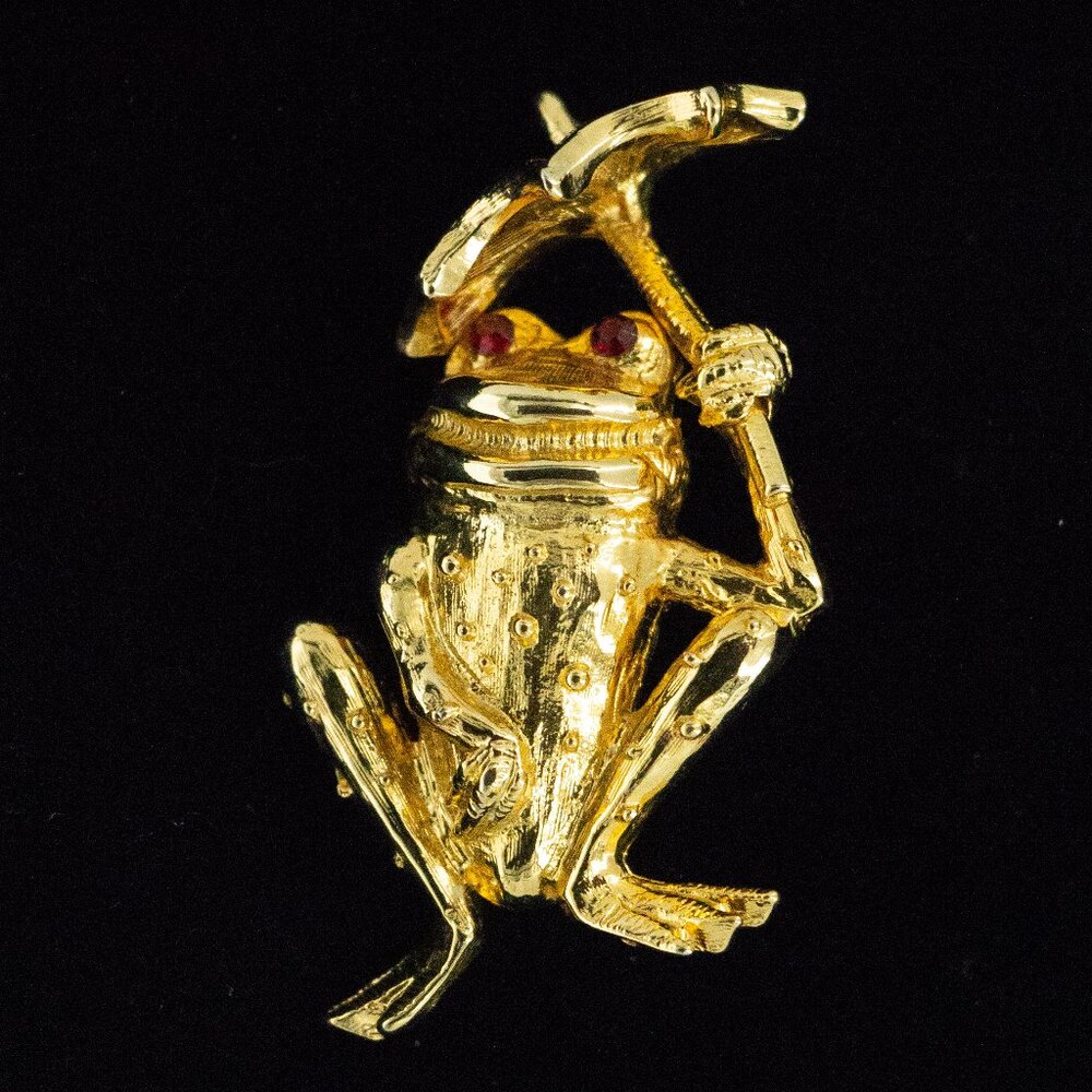 FROG HOLDING UMBRELLA BROOCH by DARIA - JOATC1